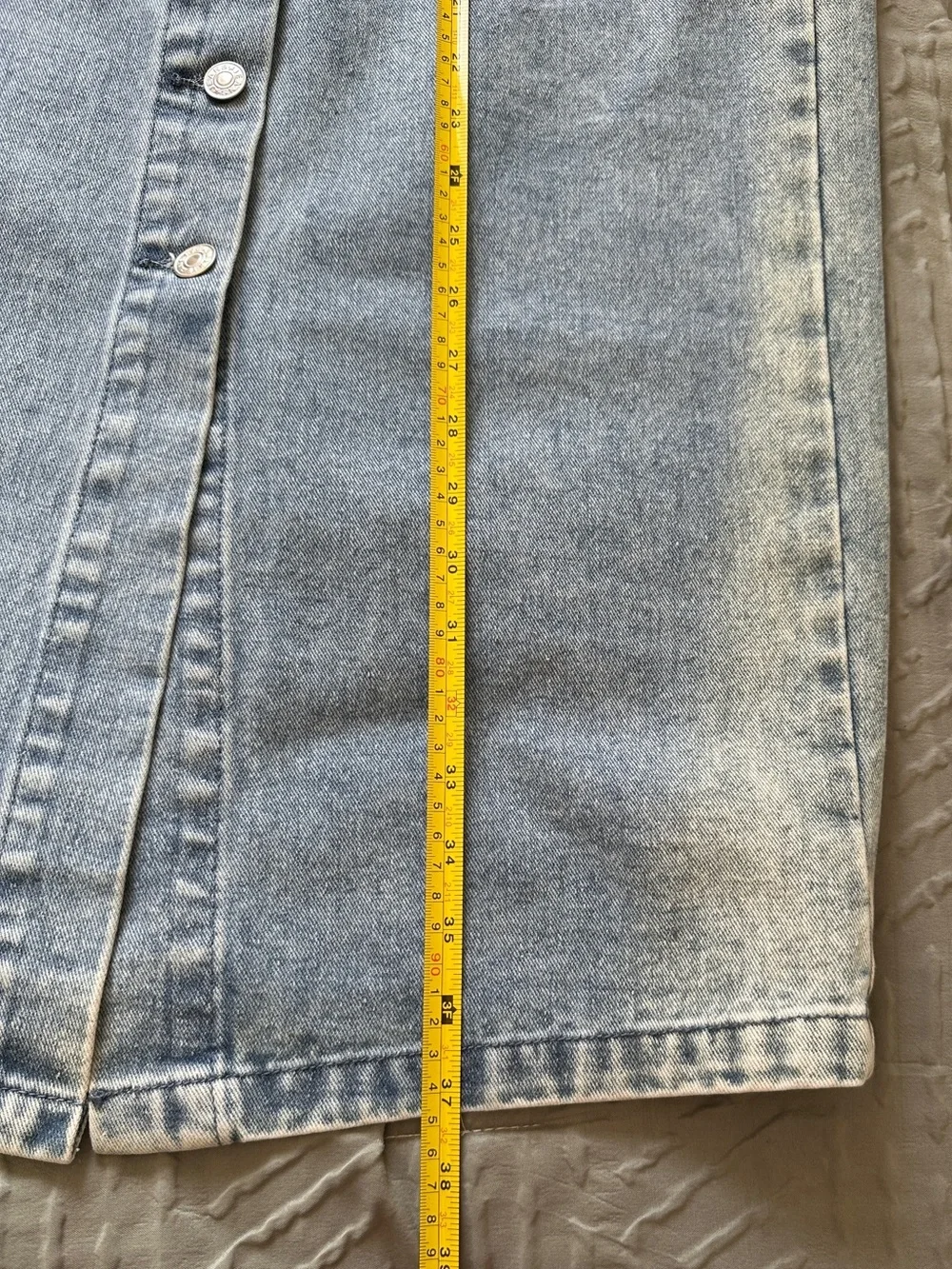 Women’s Button-Front Denim Midi Skirt - Blue